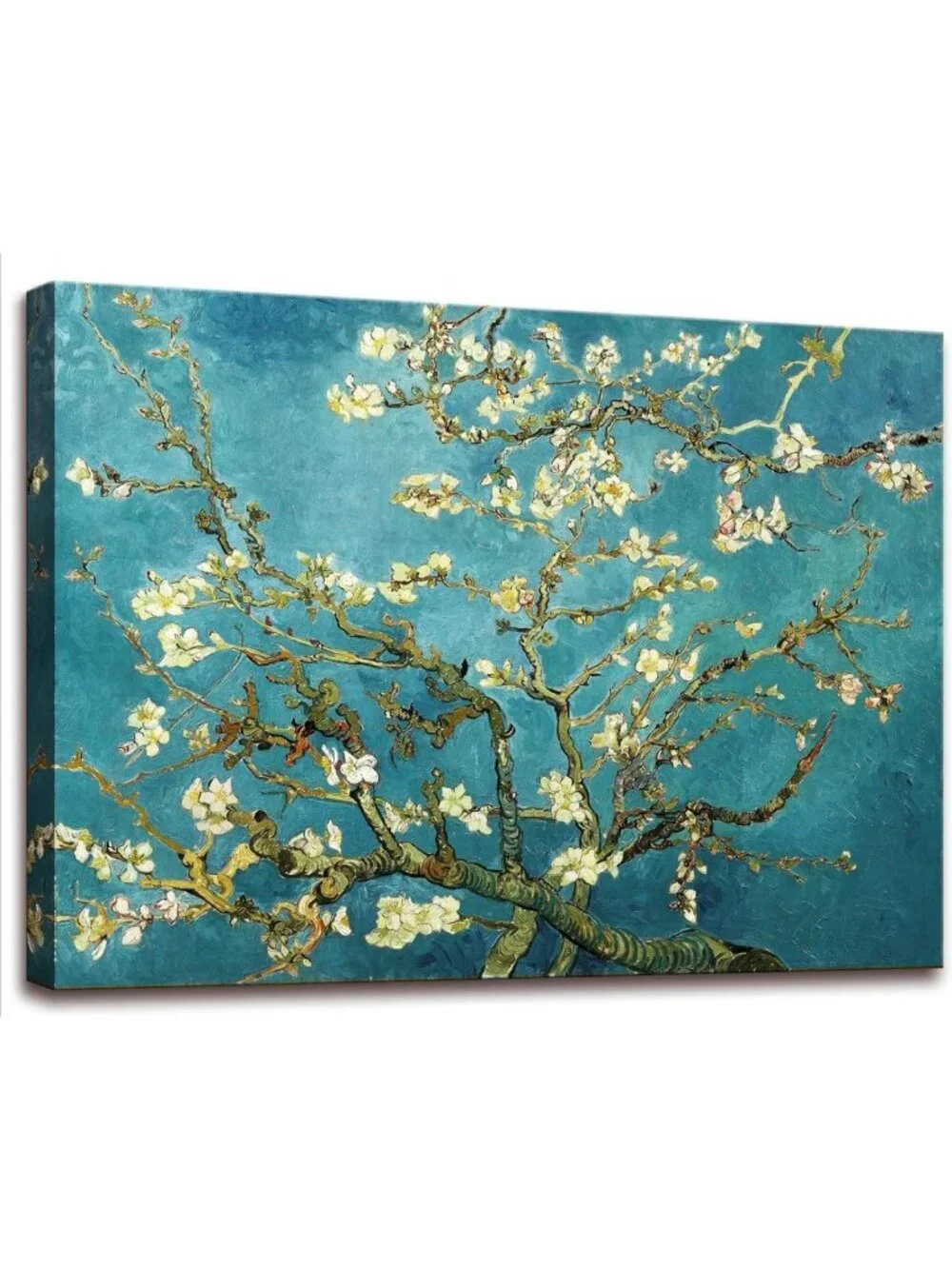 Large Floral Canvas Wall Art - Almond Blossom Modern Print for Home Decor 24x36